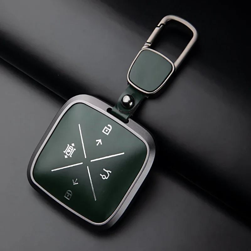 

Suitable for ZEEKR 001 007 Aluminum Alloy + Horsehide Leather Car Remote Key Case Cover Multiple Styles and Colors Available