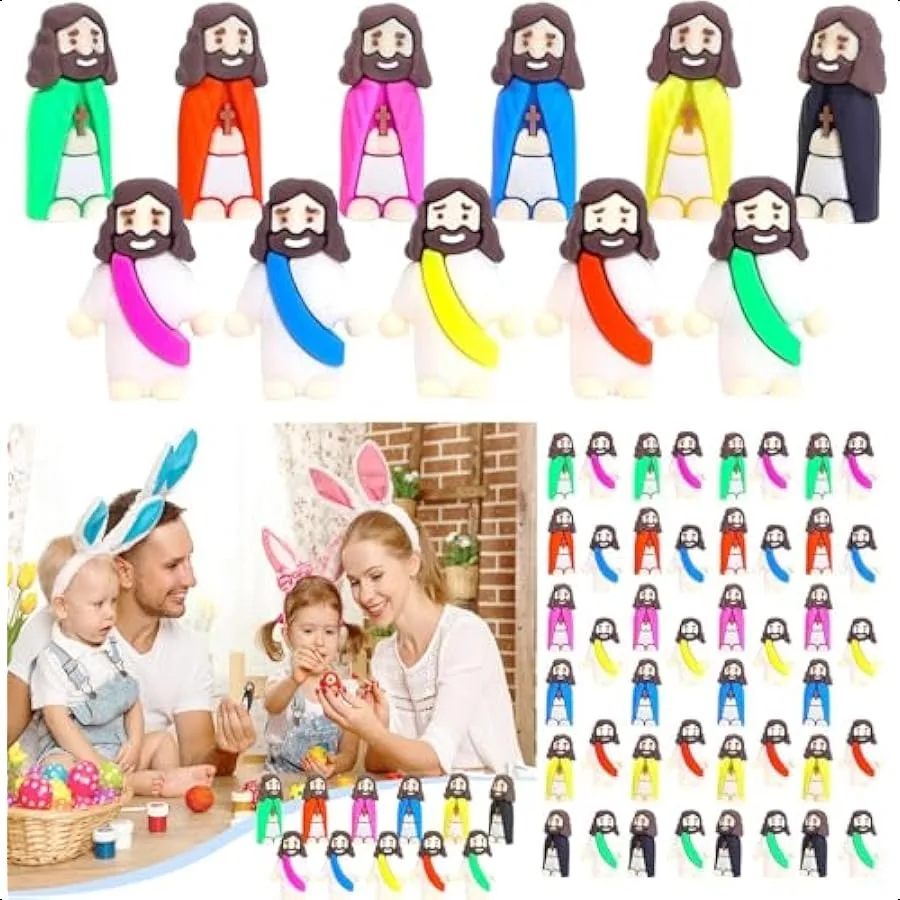 

110Pcs Mini Jesus Figurines in Bulk Little Jesus Figures Religious Toys Little Figures to Hide and Seek Sunday School Religious