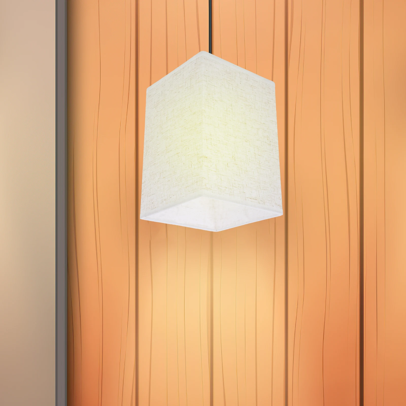 

2Pcs Square Linen Lamp Shade Modern Bedside Light Cover Replacement for Table Lamp Soft Light Shade Home Office Study