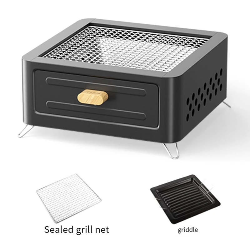 Charcoal Grill, BBQ Grill Folding Portable Smoker Grill, Barbecue Grill Desk Tabletop Outdoor Grill For Camping Picnics Durable