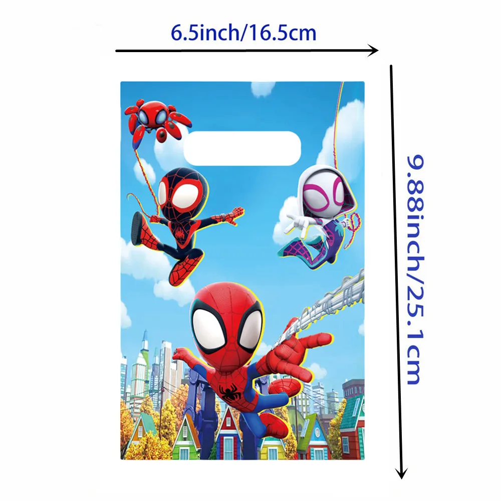 Spidey And His Amazing Friends Theme Gift Candy Bag Kids Birthday Decoration Snack Loot Package Festival Party Favor Plastic Bag