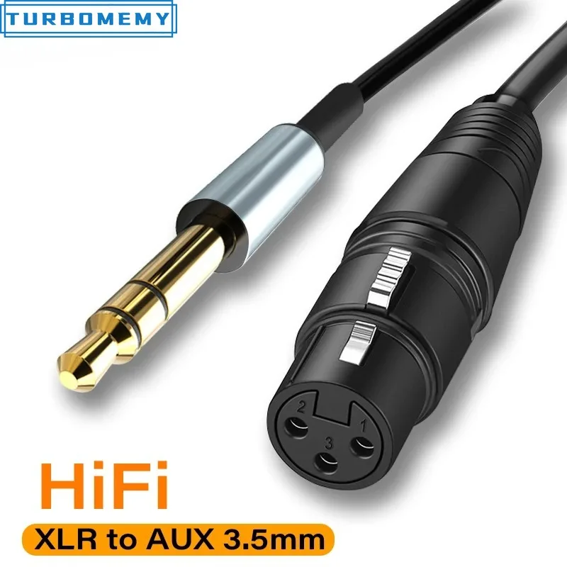 XLR to AUX Adapter 3.5mm Audio Cable 3.5mm Jack to XLR 3-Pin