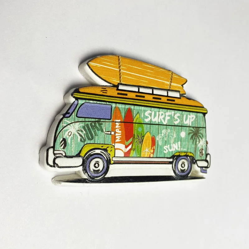 Hawaii Souvenirs Home Decor Items Beach bus, surfboard paddle 3D stereo Fridge Magnets Collection of arts and crafts gifts