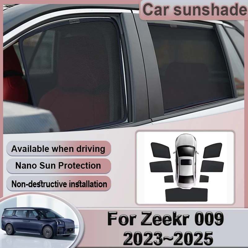 

Car Mesh Sunshade For Zeekr 009 2023 2024 2025 Side Window Anti-UV Sun Protect Shield Visor Cover Privacy Curtains Accessories