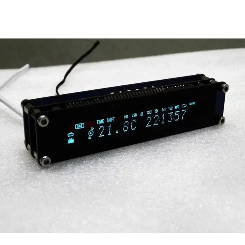 NEW VFD Glow Fluorescent Clock Cyberpunk Wind Gaming Atmosphere Room Desktop Decoration