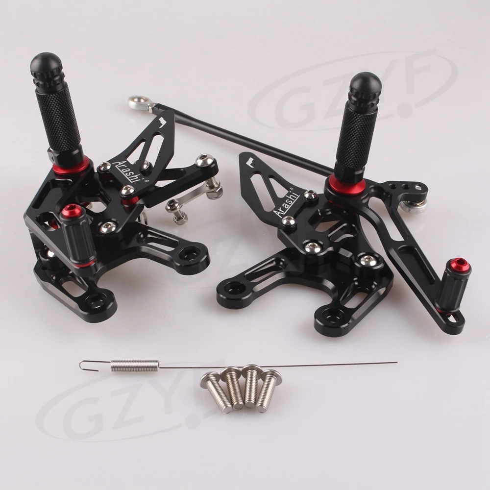 CNC Adjustment Rider Rearset Foot Pegs Pedals Footpeg for Kawasaki Ninja ZX10R 2008 2009 2010 Aluminum