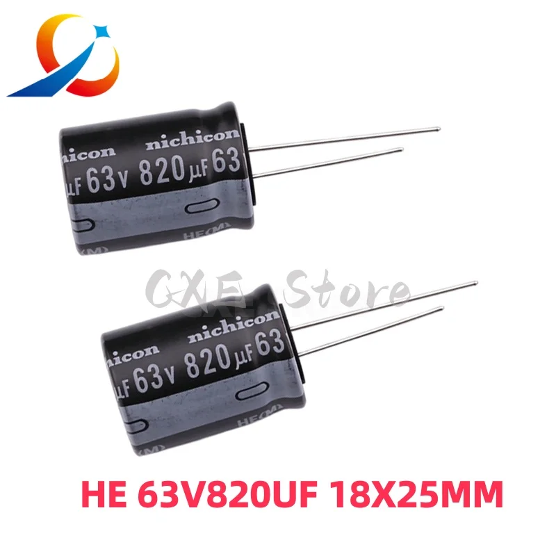 Nichicon HE 63V820UF Volume 18X25MM Electrolytic Capacitor UHE1J821MHD6 820UF 63V NEW