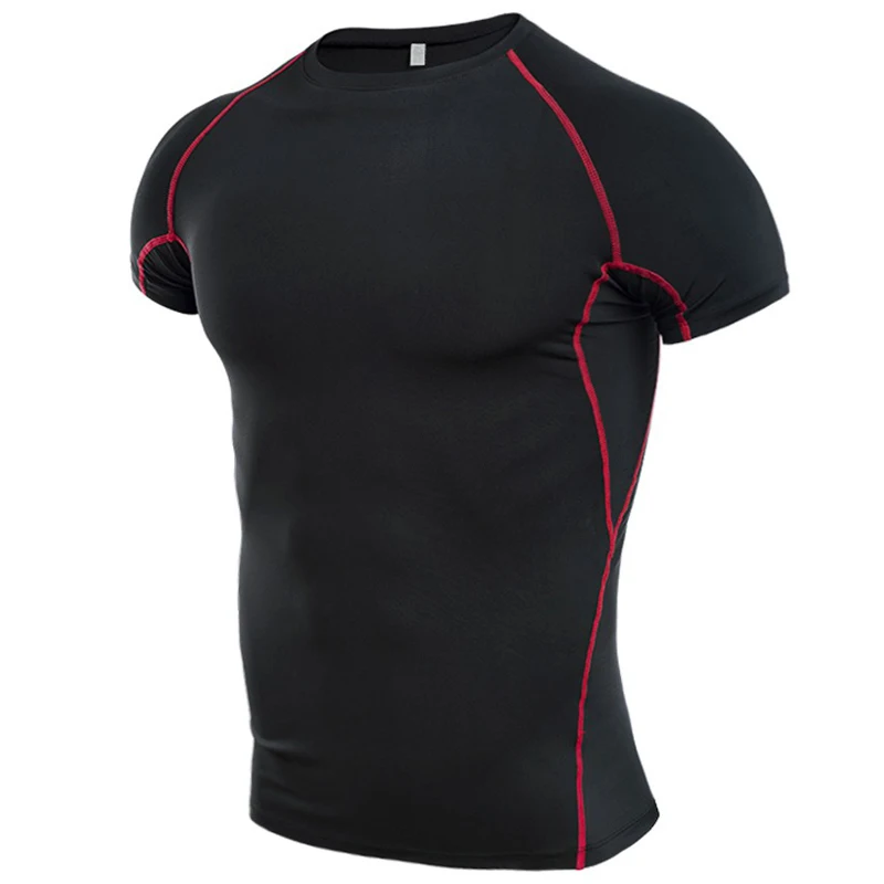 Plus 7XL 6XL T Shirt Men Summer Sportswear Running T-shirt Elastic Quick Dry Sport Tops Tee Athletic Gym Workout Shirts Men
