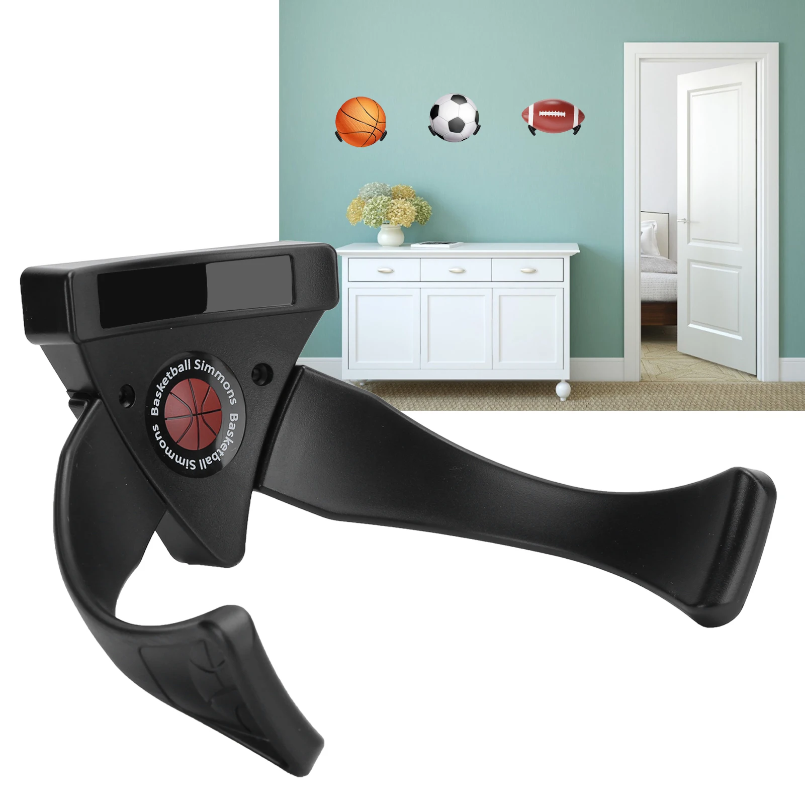 Держатель для мяча, настенный держатель для хранения футбольных мячей, витринный кронштейн для домашнего декора Держатель для мяча, настенный держатель для хранения футбольных мячей, витринный кронштейн для домашнего декора