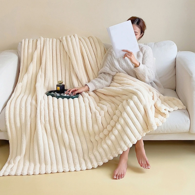 

Soft Blanket Air Conditioning Blankets Office Nap Blanket Comfortable Bedspread Thickened Breathable Solid Color Summer Blankets