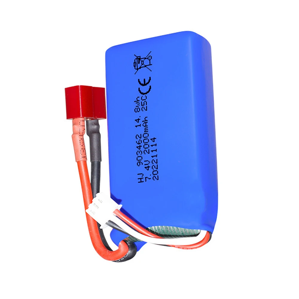 7.4V 2000mAh Lipo Battery For 144001 12428 12423 FT009 RC Boat car speedboat Spare Parts 2S 7.4 V 903462 Battery upgrade 1500mah