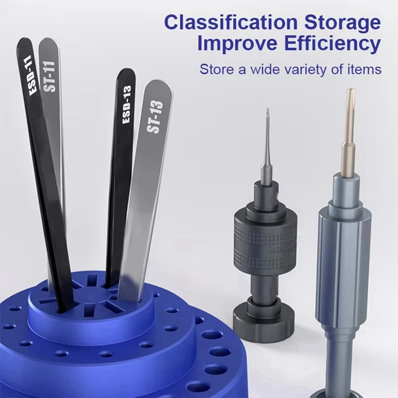 Scatola di smistamento slot multiforo 360 °   Rack di stoccaggio per strumenti di riparazione multifunzionale con organizer rotante