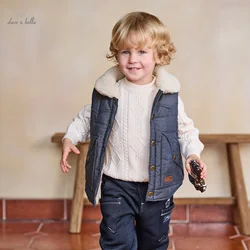 Dave Bella Autumn Winter New Boys Girls Sleeveless Vest Jacket Dark Blue Coat Kids Warm Vest Outwear Clothes DB4243855