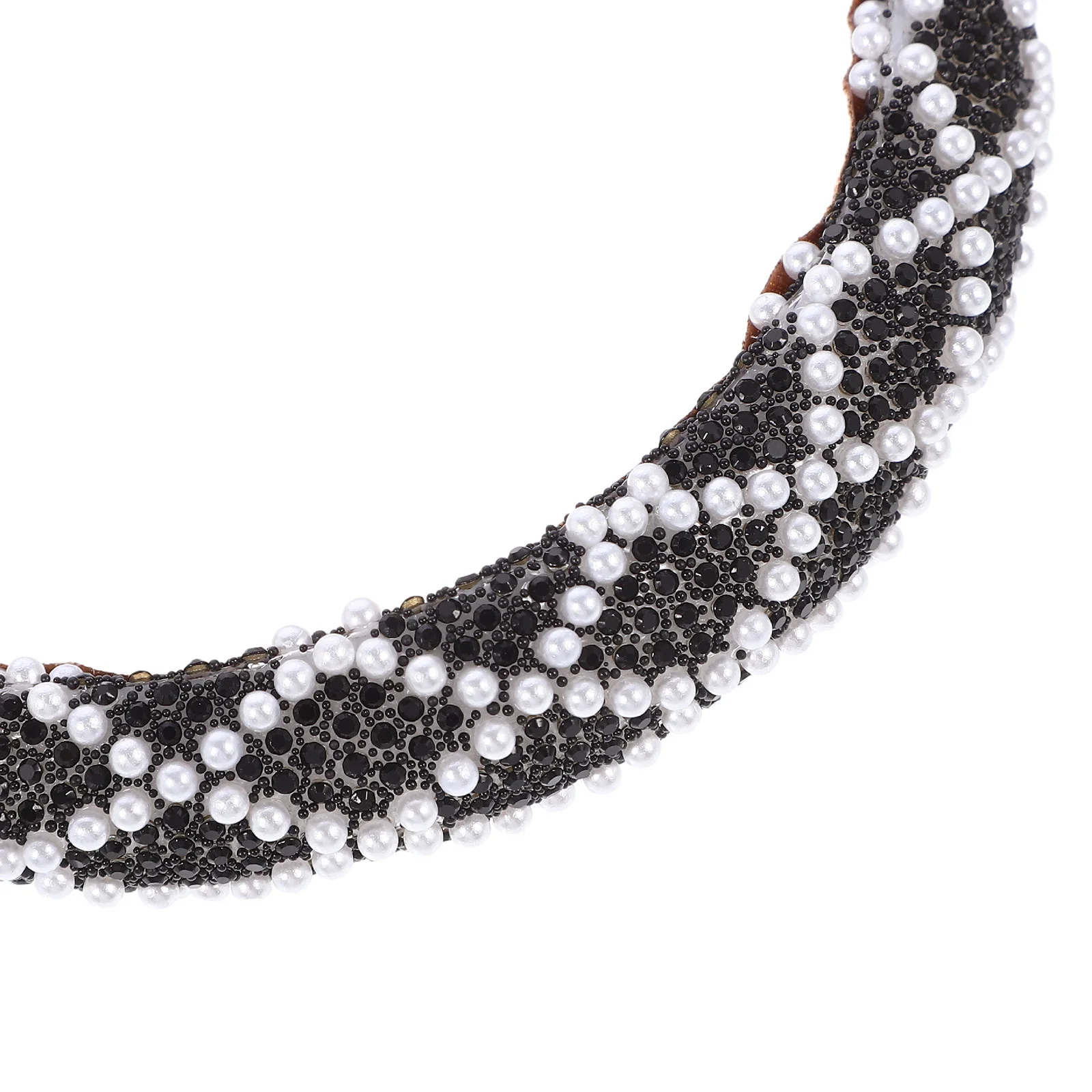 

Elegant Pearl Headband Women Rhinestone Wide Band Practical Gift Choice Durable Design Various Occasions Styling Tool