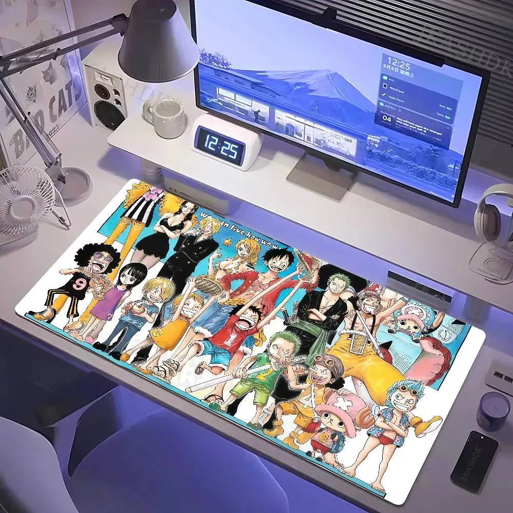 One Piece Anime Characters Gaming Mouse Pad Large Rubber Keyboard Desk Mat With 2MM Stitched Edge Design