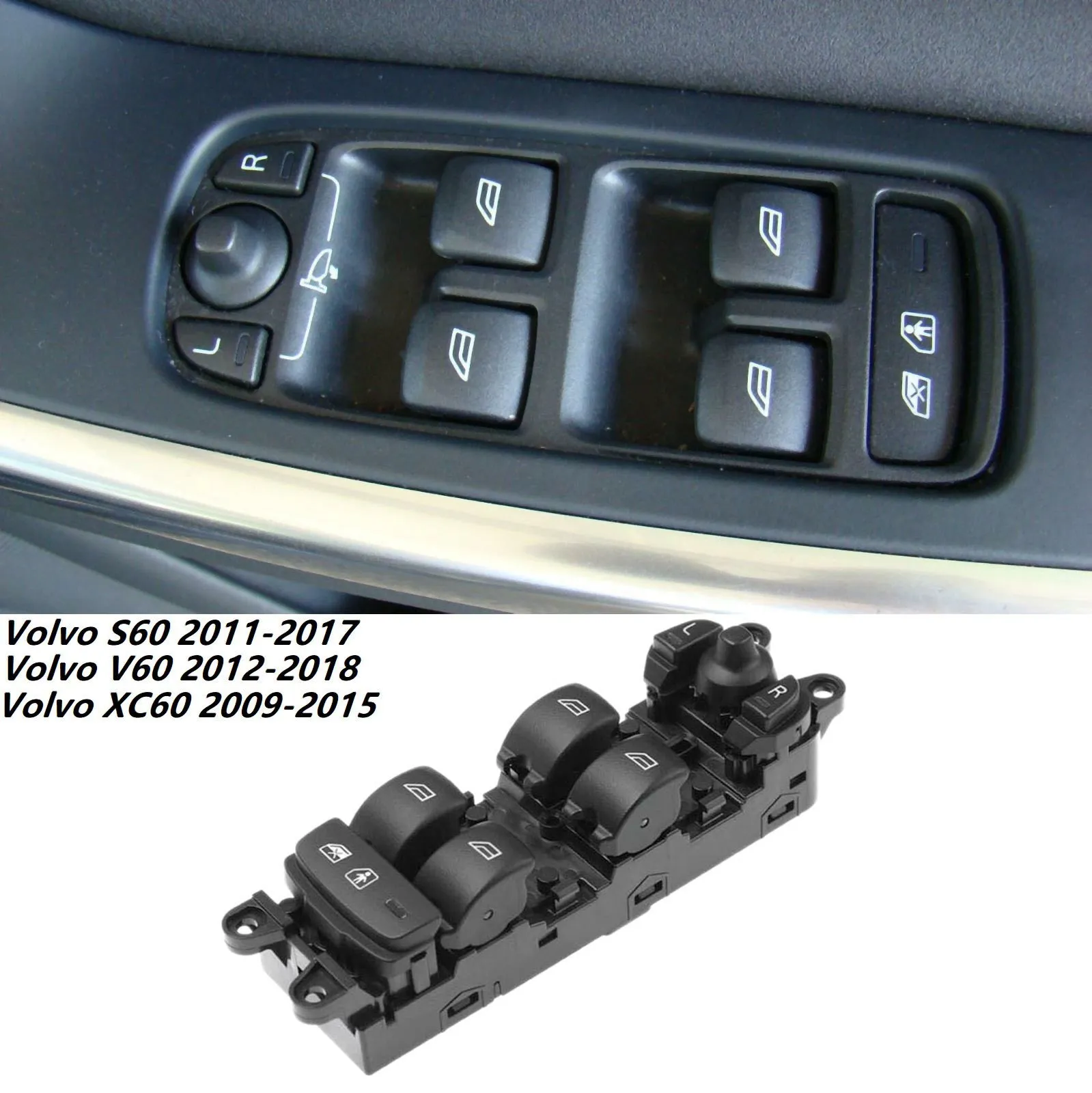 31334348 for Volvo S60 2011-2017 V60 2012-2018 XC60 2009-2015 Car Electric Power Window Master Switch