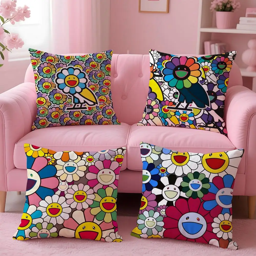 Pop Surreal Vibrant Murakami Takashi Cushion Cover Color Pillow Shell For Bedroom Living Room Home Couch Decor