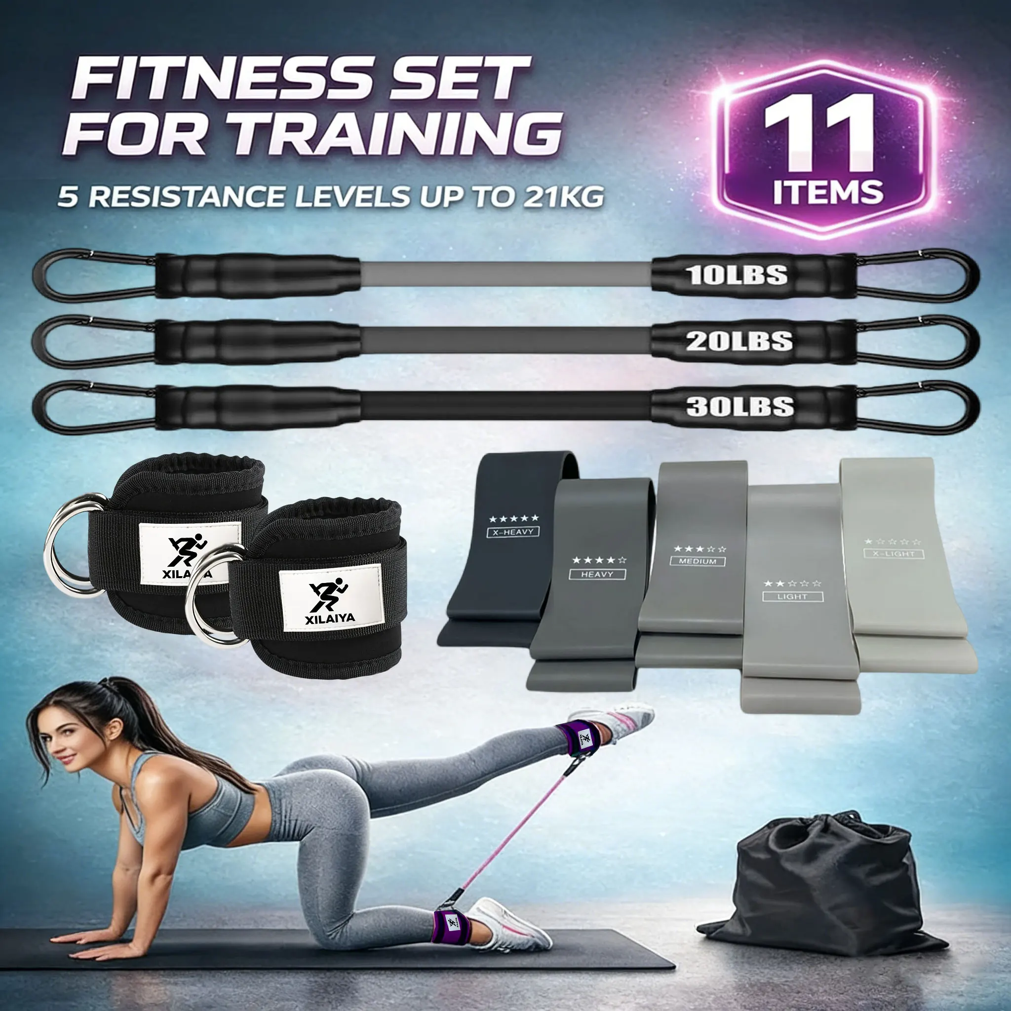 Yoga, Hüft- und Beintraining, Puller, Bounce-Training, Elastisches Band, Widerstandsband für Familientraining