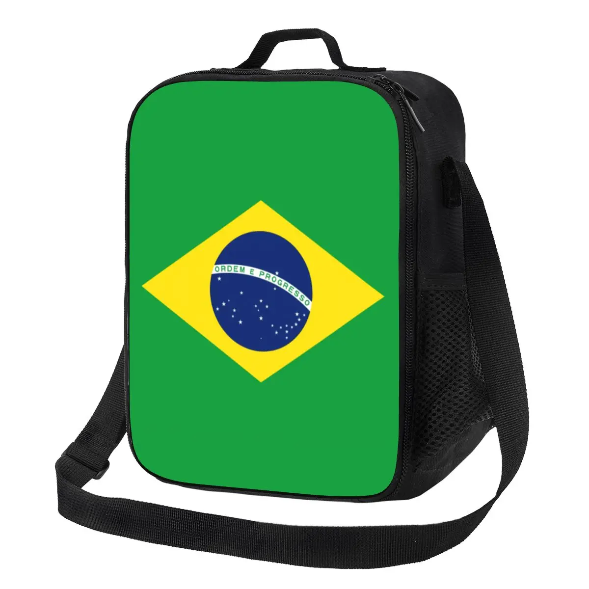 

Custom Brazil Flag Lunch Bag Men Women Cooler Warm Insulated Lunch Box for Kids School Children