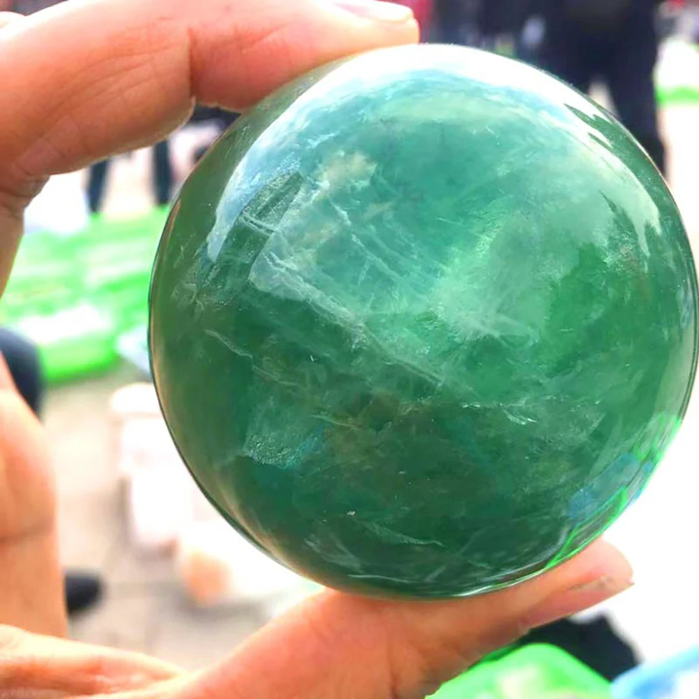 Natural fluorite crystal ball artificially polished mineral home decoration boutique souvenir collection