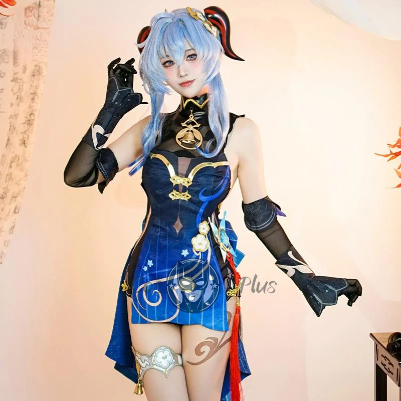 Rito della lanterna ‌   Ganyu Costume Cosplay Genshin Impact Frost Flower Orw Dress Uniforme Anime Halloween Donna Personaggio del gioco Outfit