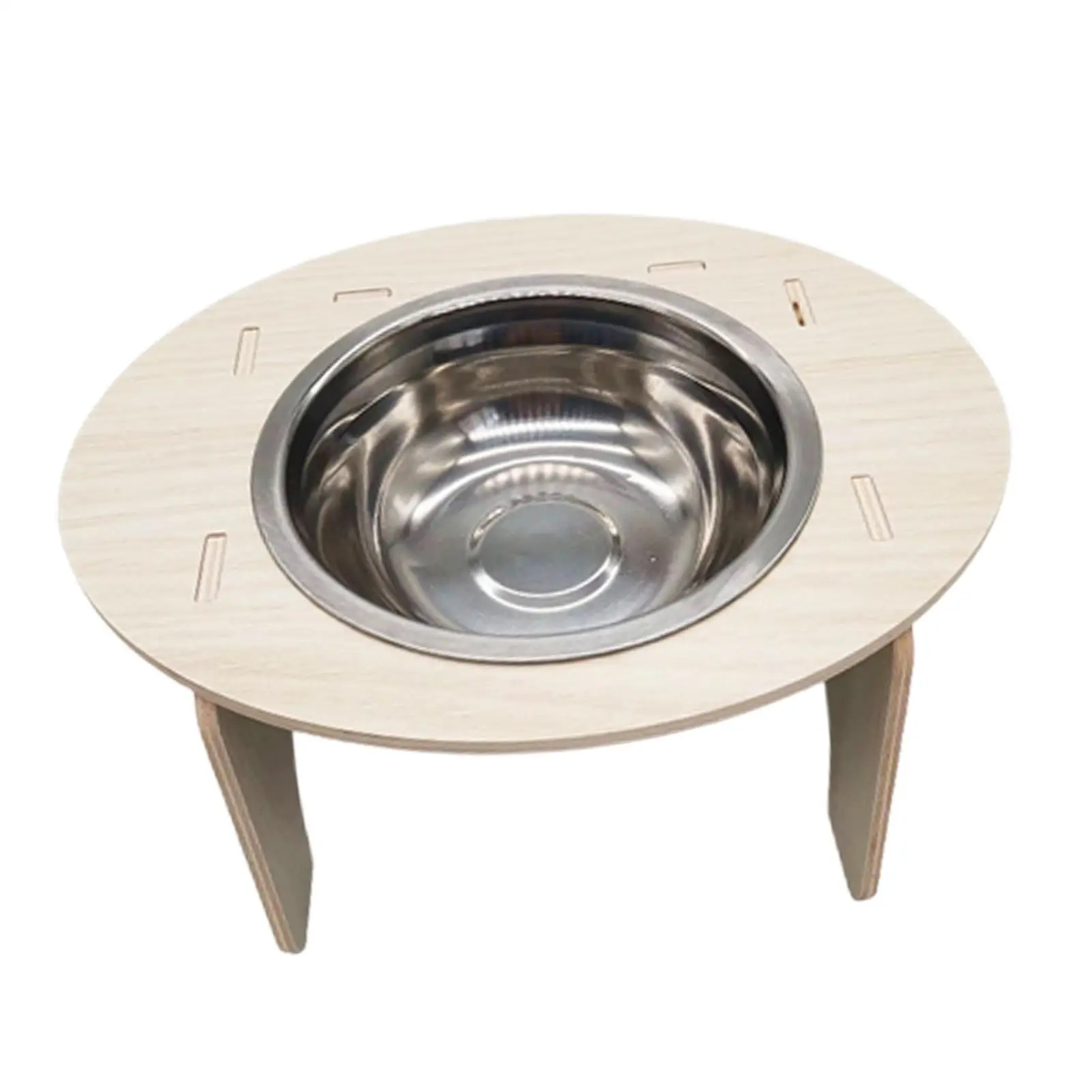 Wood Elevated Puppy Cat Bowl Stand Removable Bowl Smooth Surface Stable Multifunctional Anti Skid Stylish Durable Pet Supplies