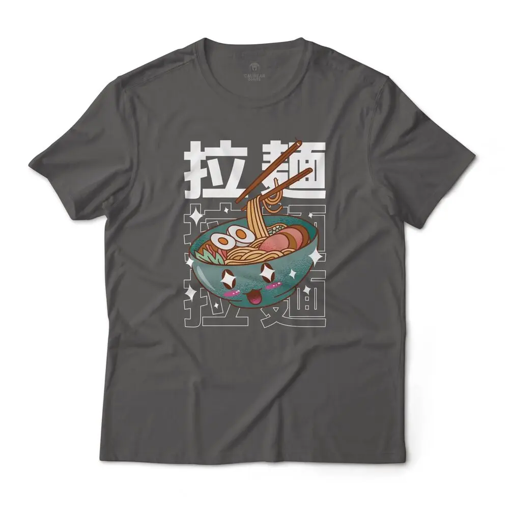 Kawaii Anime Ramen Bowl Food Art Graphic T-Shirt Unisex Lightweight Cotton Tee