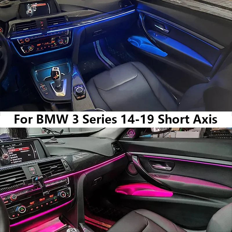 

19 in 1 Ambient Light 64 Color for BMW F30 3 Series 2014-2019 Short Axis Door Dashboard Decorate Atmosphere Lamp Car Accessories