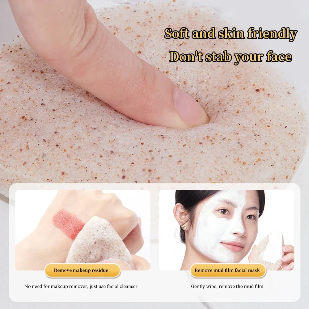 بذور الجوز كونجاك غسل الوجه نفخة التطهير العميق التقشير الطبيعي سميكة غسل الوجه التطهير نفخة منصات أداة العناية بالوجه #5