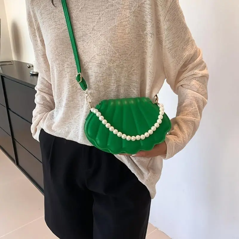

Women Shoulder Bag All-matching Pearl Chain Handbag Fashion Shell Evening Bags 547A