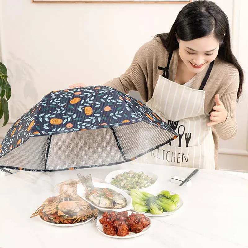 

70/80Cm Foldable Dustproof Dish Cover Kitchen Supplies Warm Organizer Household Food Cover Insulation Dining Table Tool