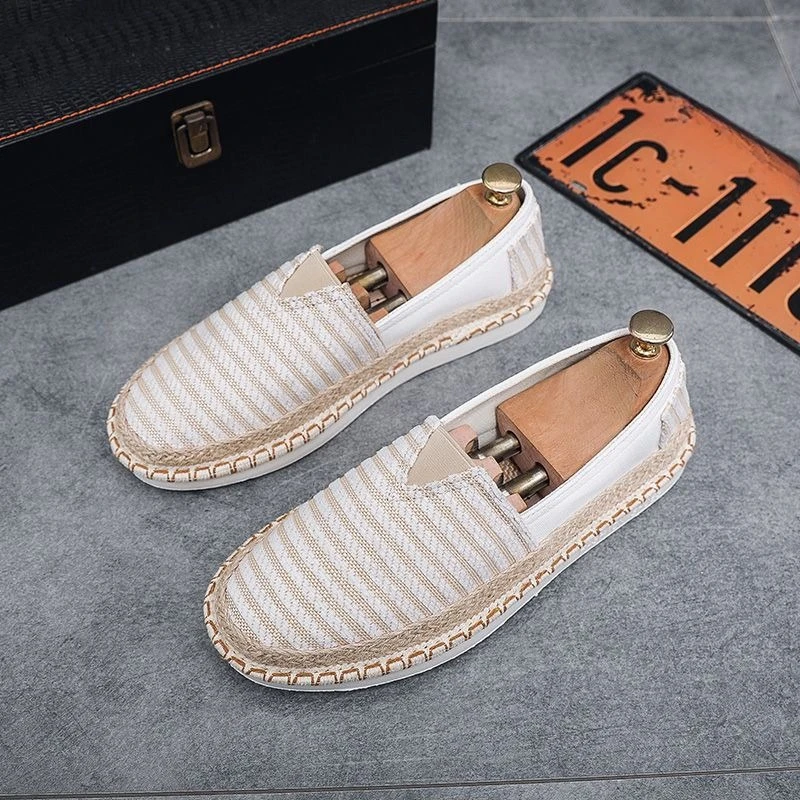 Sepatu Kasual Pria Slip-on Kanvas Musim Panas Model Rendah Warna Cokelat Murah Likuidasi Tanpa Kulit untuk Jalan Santai, Kerja, dan Santai
