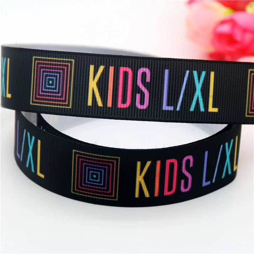 DHK 7/8''  lularoe KIDS L/XL S/M printed grosgrain ribbon headwear hair bow diy party decoration OEM 22mm B1459