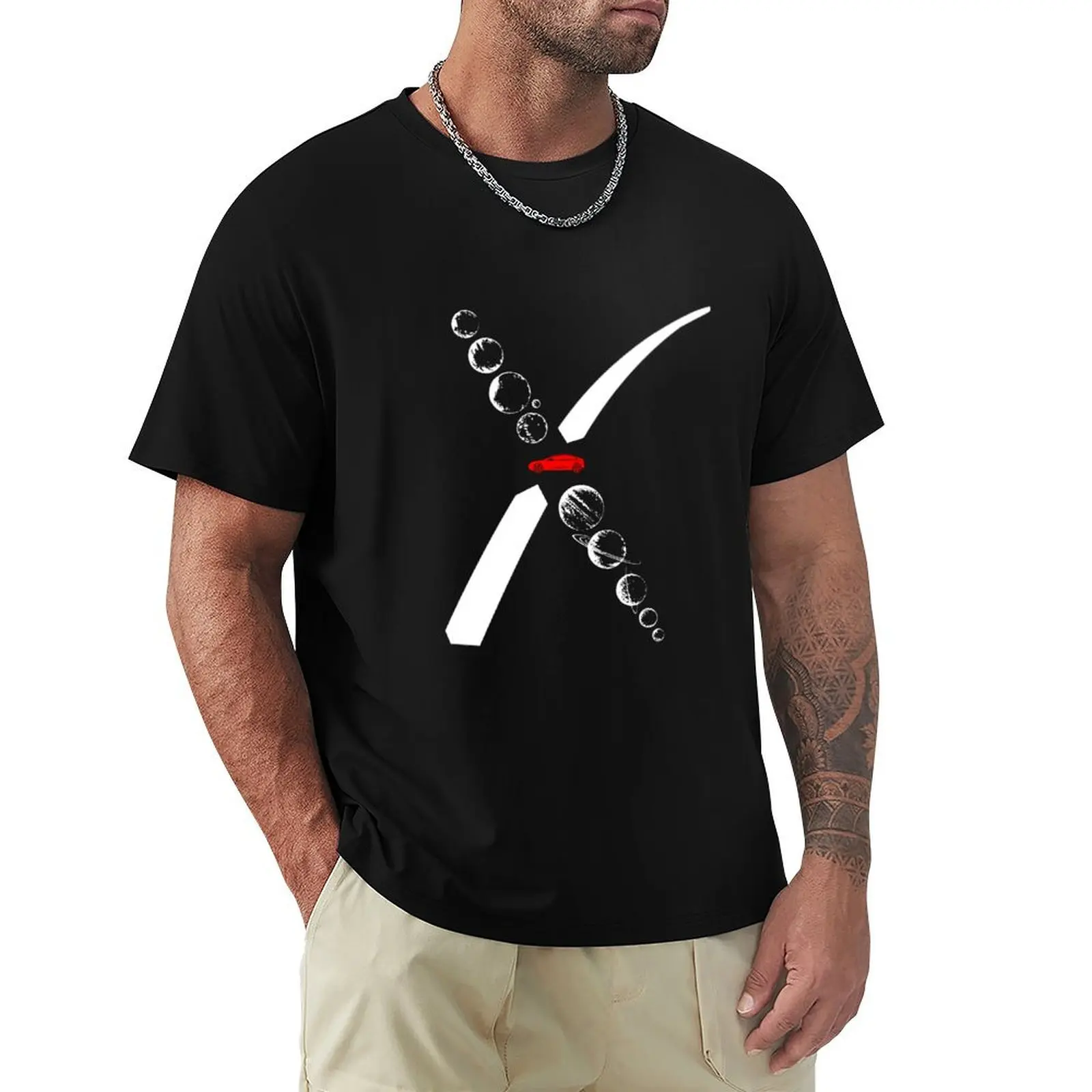 

space x elon musk auto T-Shirt Aesthetic clothing graphics slim fit t shirts for men
