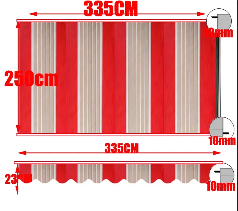 NONE Benutzerdefinierte Größe 300GSM wasserdichter Stoff für Cafe Shop Store Banner Outdoor Teleskopzelt Sonnenschirm Markisentuch 4