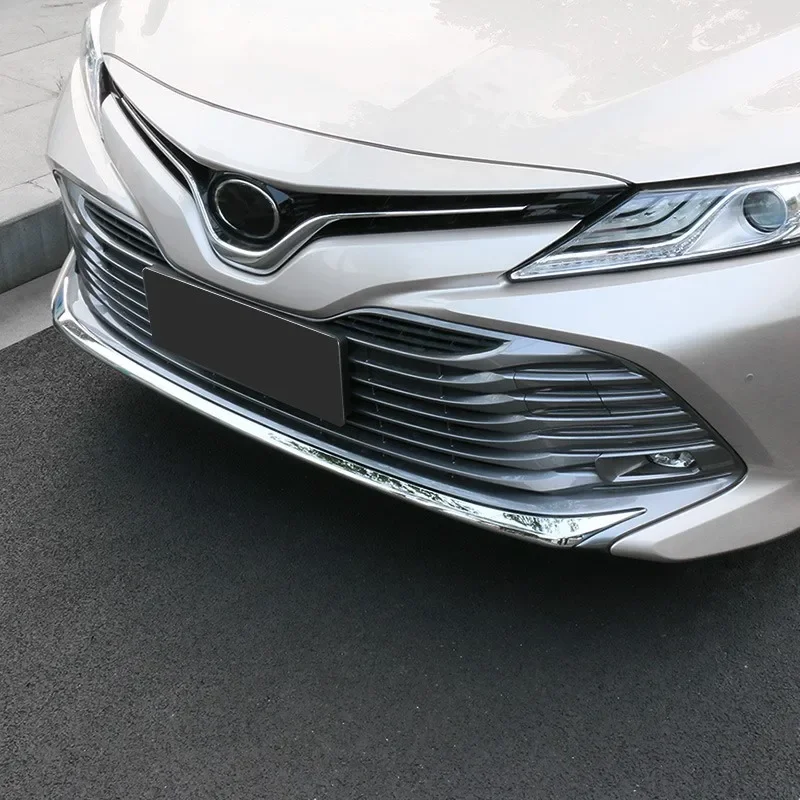 WELKINRY For Toyota Camry XV70 8th Generation 2018 2019 2020 2021 Daihatsu Altis ABS Chrome Car Head Front Face Bumper Trim