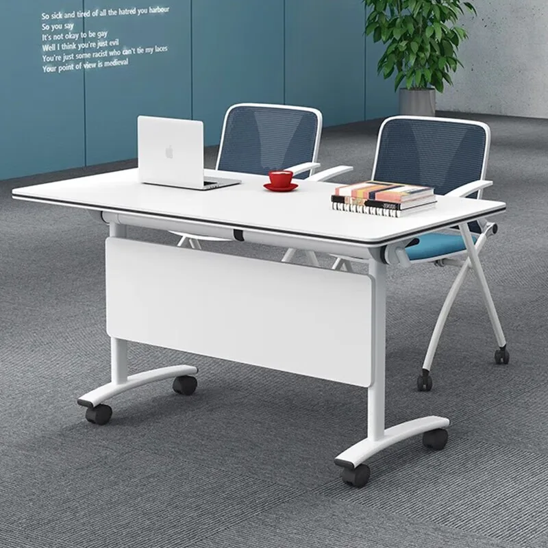 

Shengli folding training table and chair mobile desk long table splicing conference table student desk