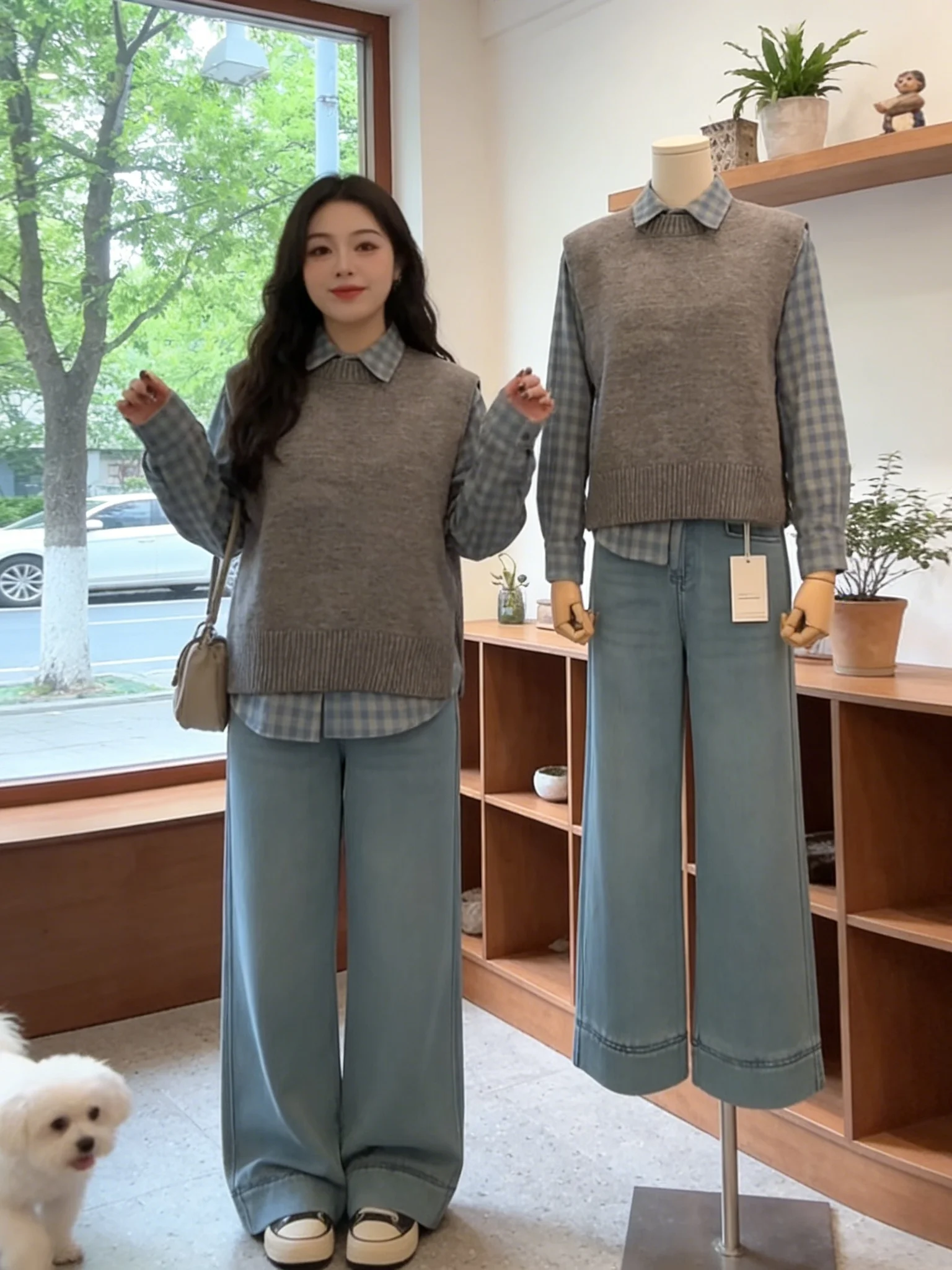 

Spring New plus Size Women's Knitted Vest Loose Slimming round Neck Sleeveless Top Fashionable Artistic Style Comfortable Fit