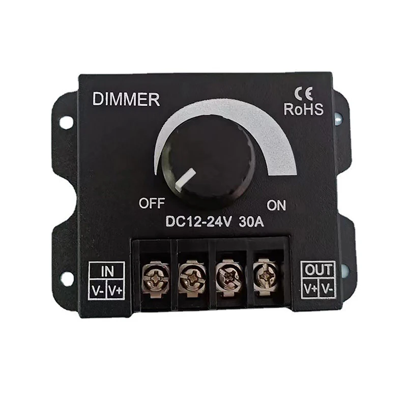 Adjustable Brightness Driver DC Voltage Regulator 30A 360W Power Supply Adjustable Speed Controller 12V-24V LED Dimmer Switch