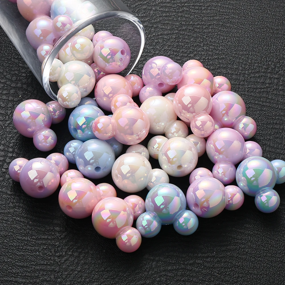 5Pcs/lot Cartoon Mouse Acrylic Beads Shiny Colorful Loose Spacer Beads For DIY Jewelry Making Bracelet Necklace Accessories