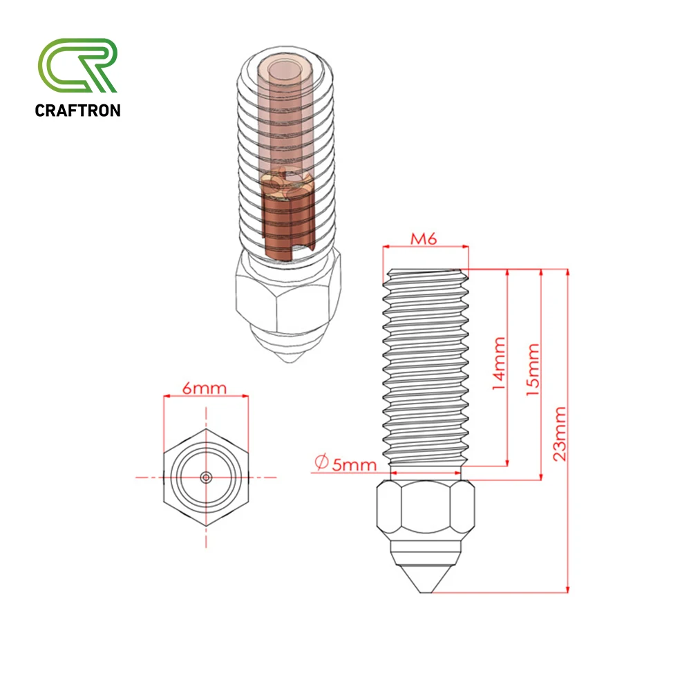 K1 CHT Nozzle Upgrade Plated Copper 0.2/0.4/0.6/0.8mm High Flow Clone CHT Nozzles for Creality Ender 3 V3 KE K1/ K1 MAX CR-M4