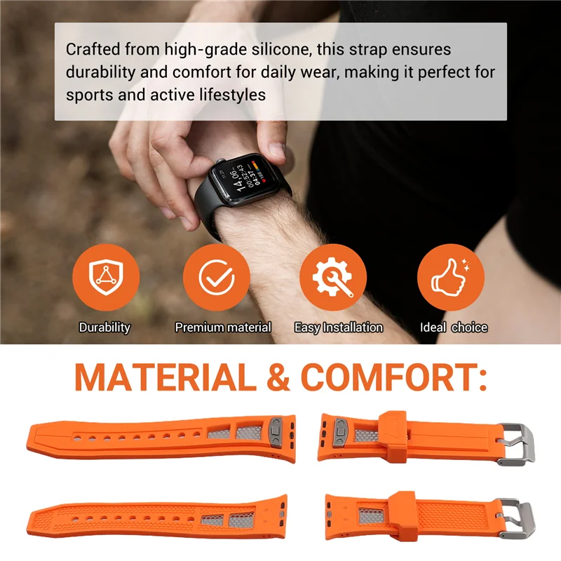 HFES Strap For  Watch Band 49Mm Rubber Sport Bracelet Wristband Replacement Accessories