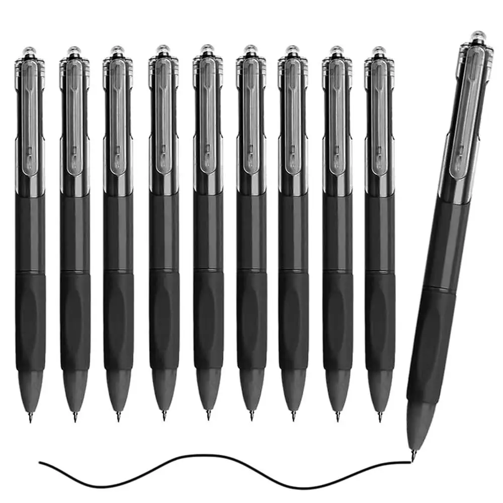 Bolígrafo ST de 0,5mm con punta de tinta negra, bolígrafos para estudiantes, papelería de escritura, suministros escolares finos, lápices de oficina
