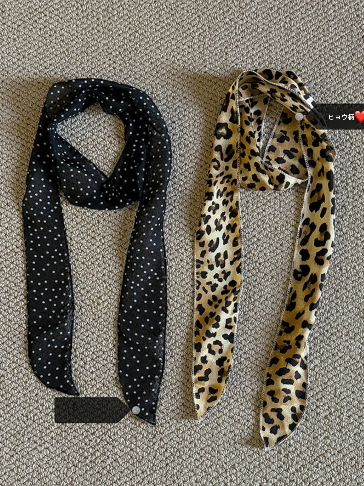 ファッショナブルな薄いスカーフストリートダンスヘアバンドレトロ韓国スタイルシルクスカーフヒョウ柄水玉ハイファッション首輪リストバンド