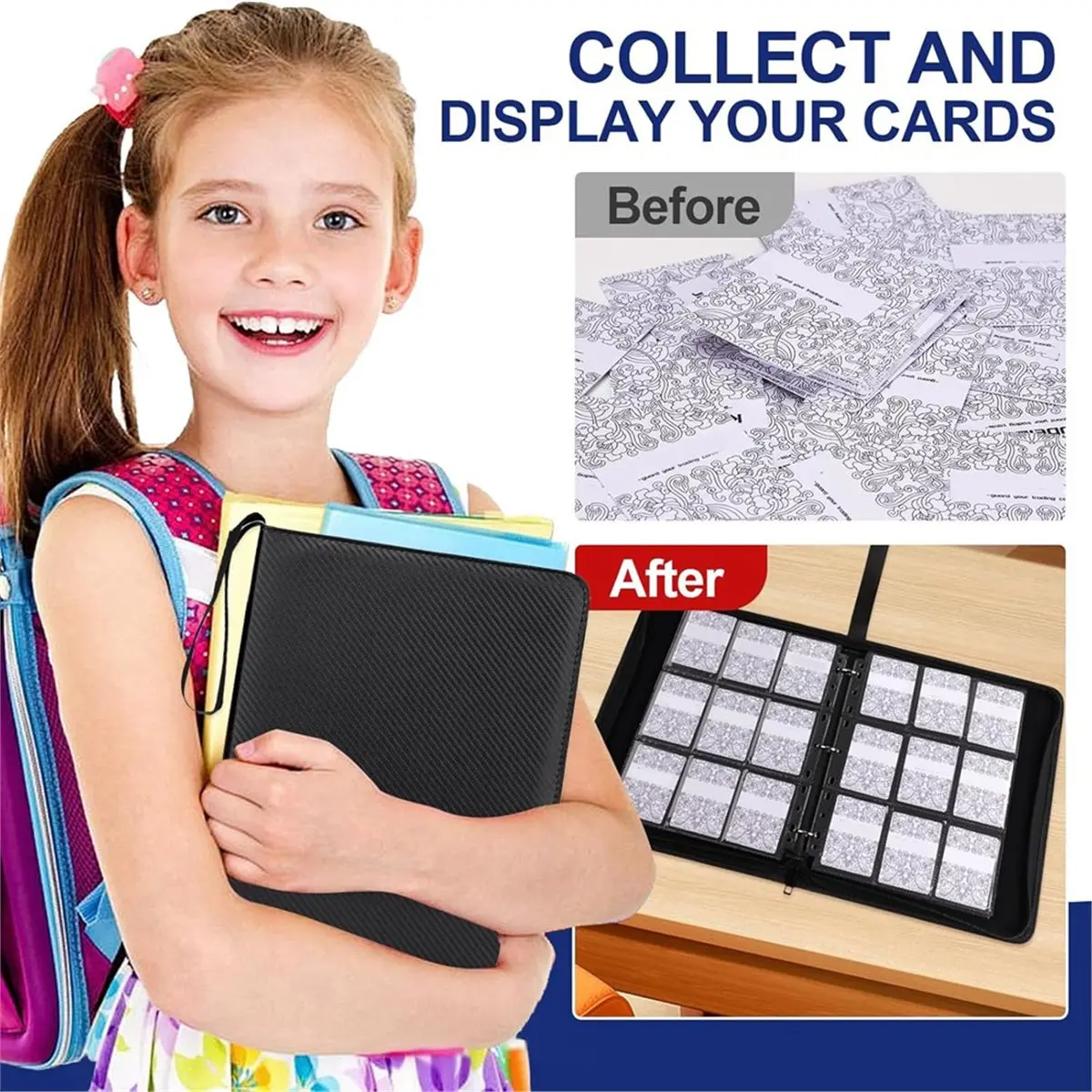 Card Binder - 720 Capacity, Zippered Trading Card Holder for , Sports & Collectible Cards