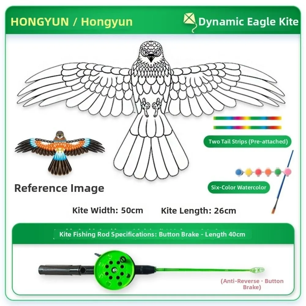 

35cm Graffiti Dynamics Eagle Kite Plastic Cartoon Large Eagle Kites Children Gift DIY Flying Bird Kites Garden Outdoor Sports