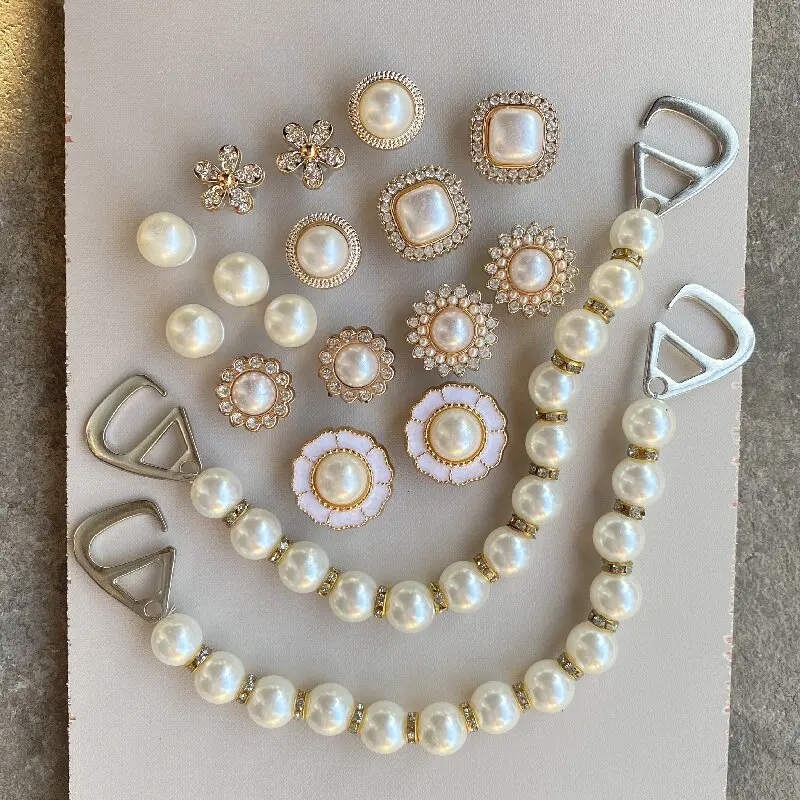 Hole shoes Buckle Decorations Pearl Shoe Flowers Handmade DIY Accessories Shoe Flower Shoe Buckle Decorations Hole Shoes Flowers