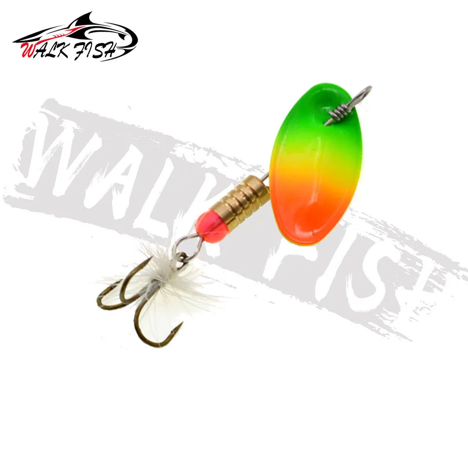 WALK FISH 1 pz Spinner Fishing Lure 2.3g 3g 3.5g 5.5g cucchiaio paillettes metallo Hard Bait ancorette Wobblers Bass Pesca Tackle