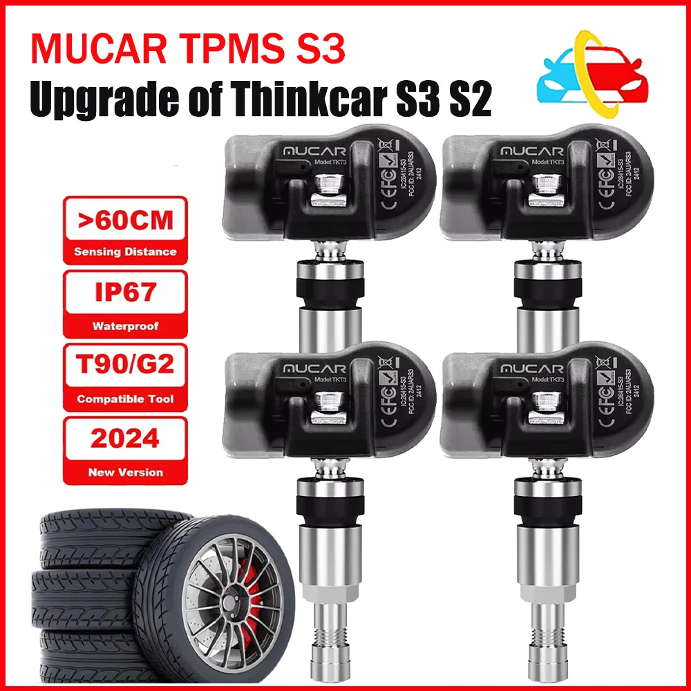 2025 MUCAR TPMS S3 Upgrade of Thinkcar S3 S2 315MHz 433MHz Car Tire Pressure Sensor Activator Detector Tool Relearn Reset Progra