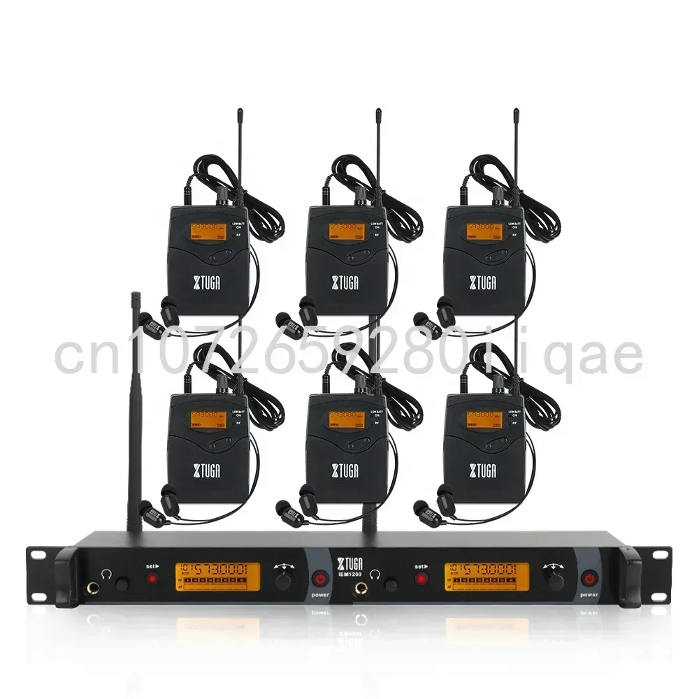 High quality wireless stage in ear monitoring set with 6 waist packs